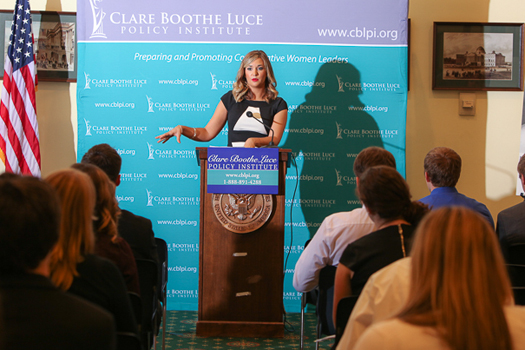Katie Pavlich speaking at CBLPI's Conservative Leadership conference