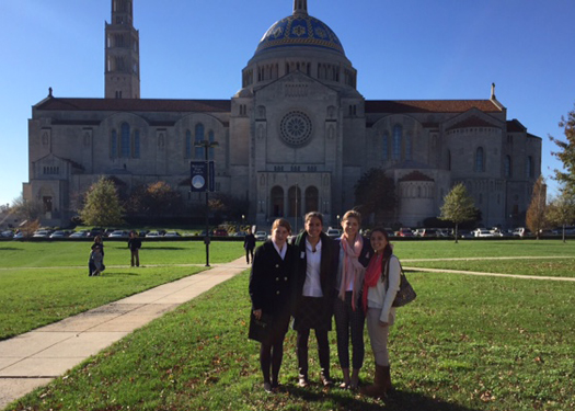 CBLPI Intern Juliana Dauchess with friends at the National Basilica