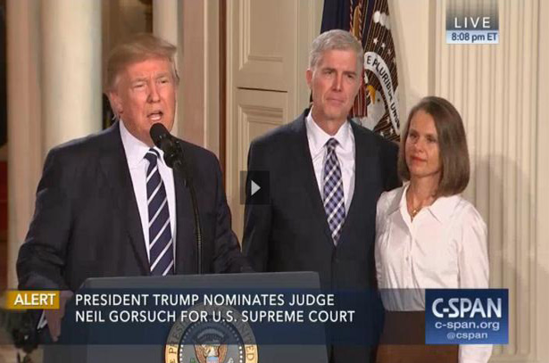President Trump nominates Judge Neil Gorsuch to SCOTUS
